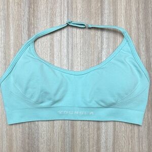 YoungLA Seamless Core Strappy Sports Bra in Aqua Color Size X-Small
